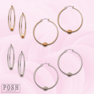 Textured circle and floating charm earring, last call - Boutique Bella BellaEarrings