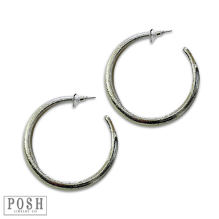 Textured hoop earring - LC - Boutique Bella BellaEarrings