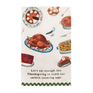 Thanksgiving Calorie Counting Ric-Rac Towel - Boutique Bella BellaThanksgiving