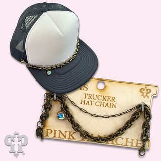 Trucker hat chains with Austrian crystal drop