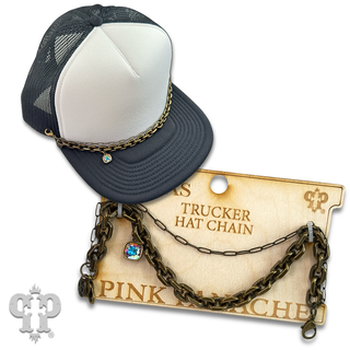 Trucker hat chains with Austrian crystal drop
