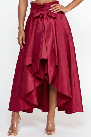 The Afterglow Hi-Lo Maxi - Burgundy - Boutique Bella BellaSkirt