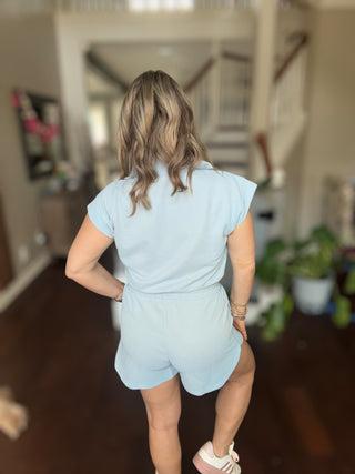 The All - Day Ease Romper - Light Blue - Boutique Bella BellaRomper