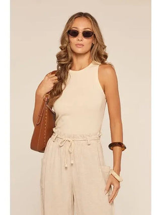 The Annie Tank- Ivory - Boutique Bella BellaTop