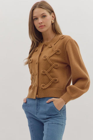 The Caramel Loop Cardigan - Boutique Bella BellaCardigan