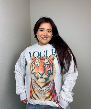The Classy Vogue Tiger Sweatshirt - Boutique Bella BellaSweatshirt