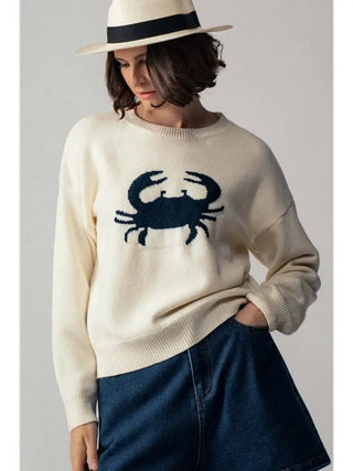 The Coastal Crabby Knit Sweater - Boutique Bella BellaSweater