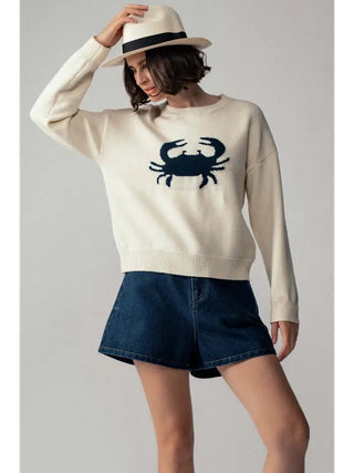 The Coastal Crabby Knit Sweater - Boutique Bella BellaSweater