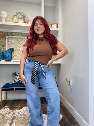 The Dapper Tie Jeans - Boutique Bella BellaJEANS