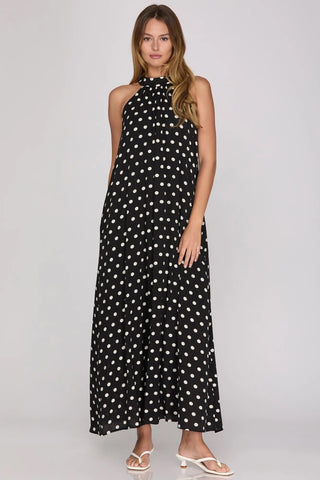 The Dotty Diva Maxi Black - Boutique Bella BellaMaxi dress