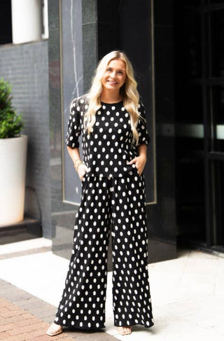 The Earhart Top with 3/4 Sleeves, Polka Dot - Boutique Bella BellaTOP