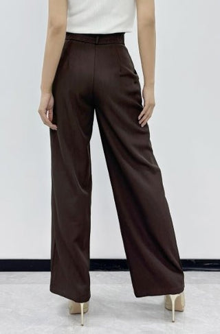 The Espresso Gold Button Trousers - Boutique Bella BellaPants