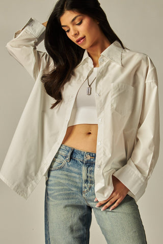 The Essential Poplin - White - Boutique Bella BellaBlouse