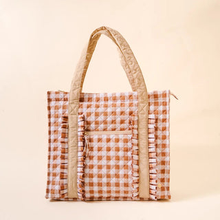 The Everyday Quilted Tote Bag-Maple Gingham - Boutique Bella BellaTote Bag