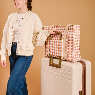 The Everyday Quilted Tote Bag-Maple Gingham - Boutique Bella BellaTote Bag