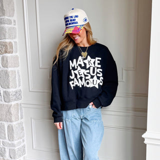 The Famous One Crop Sweatshirt - Boutique Bella BellaSweatshirt