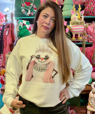 The Frosted Princess White Fleece - Boutique Bella BellaSweatshirt