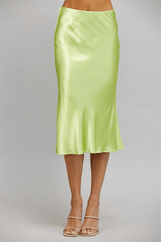 The Goddess Midi Skirt Chartreuse - Boutique Bella Bellamidi skirt
