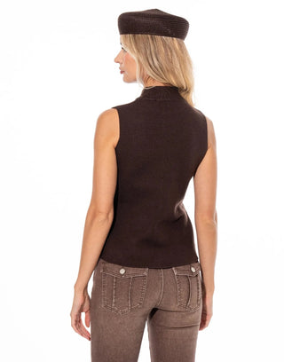 The Gold Standard Button Vest - Brown - Boutique Bella BellaSweater Vest