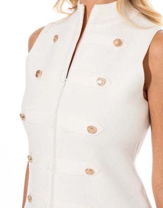 The Gold Standard Button Vest - Cream - Boutique Bella BellaSweater Vest