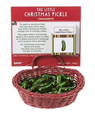 The Little Christmas Pickle Ornaments in a Basket - Boutique Bella Bella
