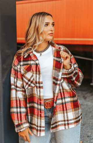 The Red Rover Shacket - Boutique Bella Bellashacket