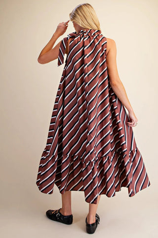The Ruffled Tie-Neck Midi Dress - Boutique Bella BellaDRESS