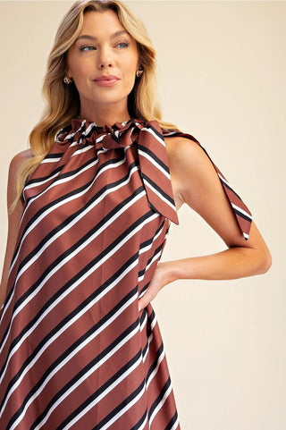 The Ruffled Tie-Neck Midi Dress - Boutique Bella BellaDRESS