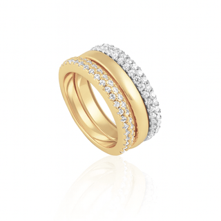 The Serene Two Tone Ring Stack - Boutique Bella BellaRing