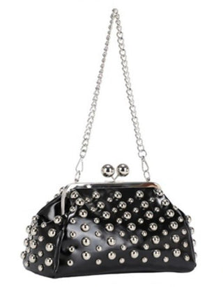 The Studded Coco Handbag - Black - Boutique Bella BellaPurse