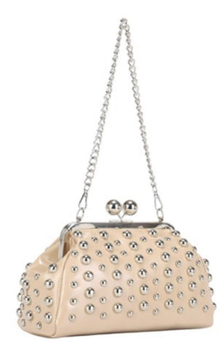 The Studded Coco Handbag - Tan - Boutique Bella BellaPurse