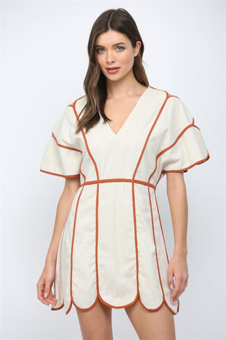 The Sunset Scallop Mini Dress - Boutique Bella BellaDress