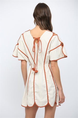 The Sunset Scallop Mini Dress - Boutique Bella BellaDress