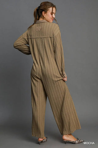 The Textured Ease Jumpsuit - Boutique Bella BellaJumpsuit