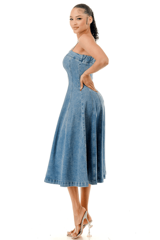 The Weekend Belle Dress - Denim - Boutique Bella BellaDress