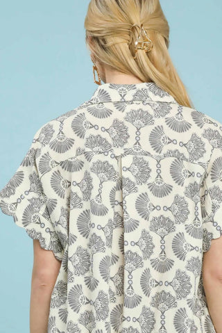 The Whimsy Scallop Button - Front Shirt Dress - Boutique Bella BellaDRESS