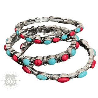 Three piece stone stretch bracelet set - Boutique Bella BellaBracelets