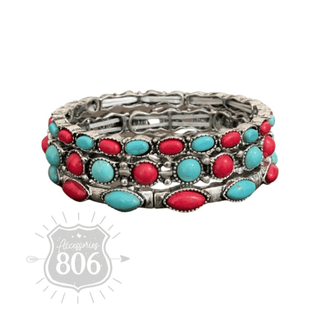 Three piece stone stretch bracelet set - Boutique Bella BellaBracelets