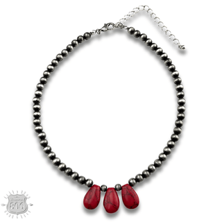 Three stone teardrop necklace - Boutique Bella BellaNecklaces