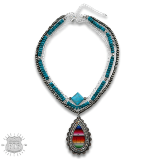 Three strand serape print necklace - Boutique Bella BellaNecklaces