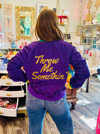 Throw Me Somethin' Bomber Jacket - Boutique Bella Bella