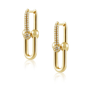 Tia U Link Pave Earring - Boutique Bella BellaEarring