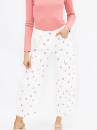 Tickled Pink Barrel Pants - Boutique Bella Bellajeans