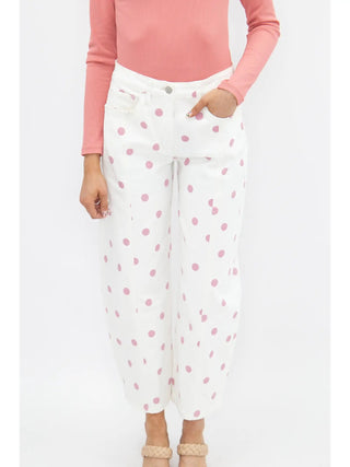 Tickled Pink Barrel Pants - Boutique Bella Bellajeans