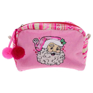 Tickled Pink Santa Multi - Purpose Zipper Pouch - Boutique Bella Bellabeauty