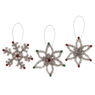 Tinsel Snowflake Ornament - Assorted Ganz - Boutique Bella BellaChristmas Decor