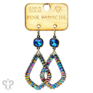 Tinsel wrapped diamond teardrop, Austrian crystal - LC - Boutique Bella BellaEarrings
