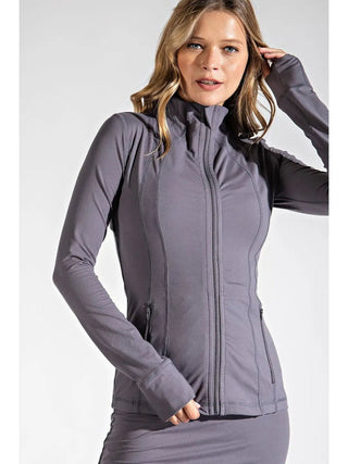 Titanium Yoga Fitted Zip-Up Jacket - Boutique Bella BellaJacket