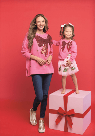 Toddler Red Bow Sweatshirt - Boutique Bella BellaChristmas Apparel