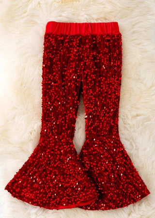 Toddler Red Sequins Bell Bottoms - Boutique Bella BellaKids Clothing